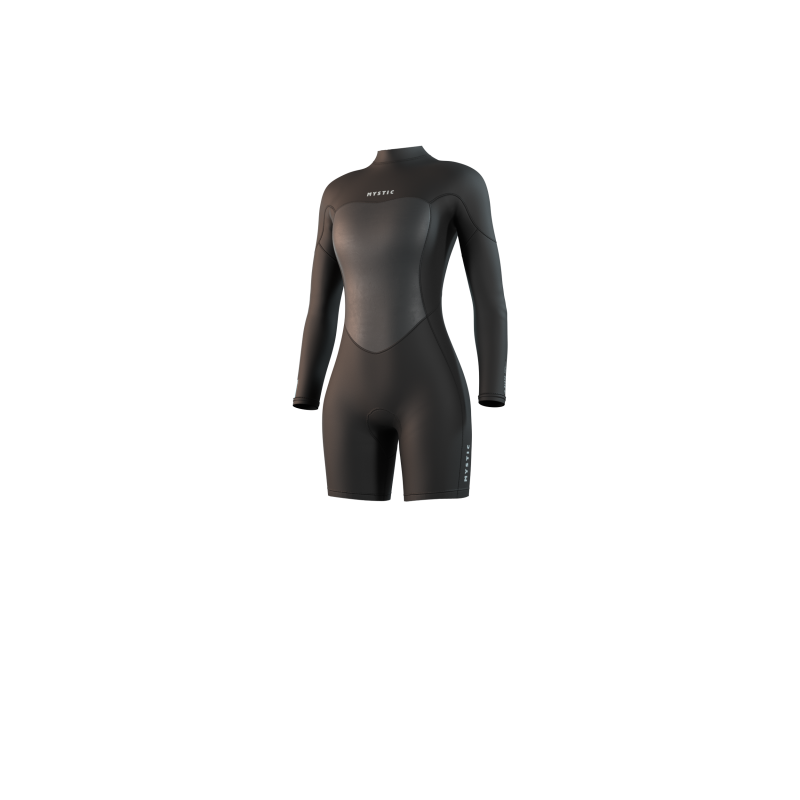 Combinaison Femme Mystic Brand Manches Longues Shorty 3/2mm Back zip Flatlock Combinaison Femme Mystic Brand Manches Longues Shorty 3/2mm Back zip Flatlock